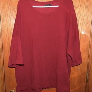 NEW LOOK MAROON 3/4 SLEEVE TOP